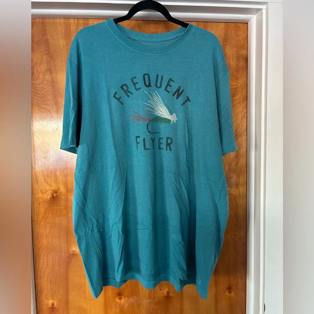 Life Is Good Teal Frequent Flyer Men's Tee